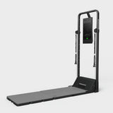 Folding pilates platform with upright frame, exercise handles and base