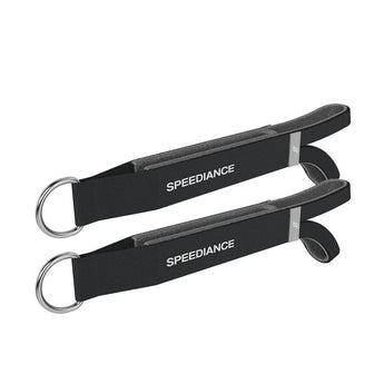 Resistance straps with metal rings, Speediance branding, padded black fabric
