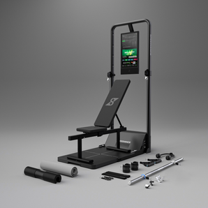 Gym Monster 2 adjustable incline treadmill with console and accessory set