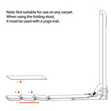 Foldable pilates platform layout diagram with labeled positioning arrows