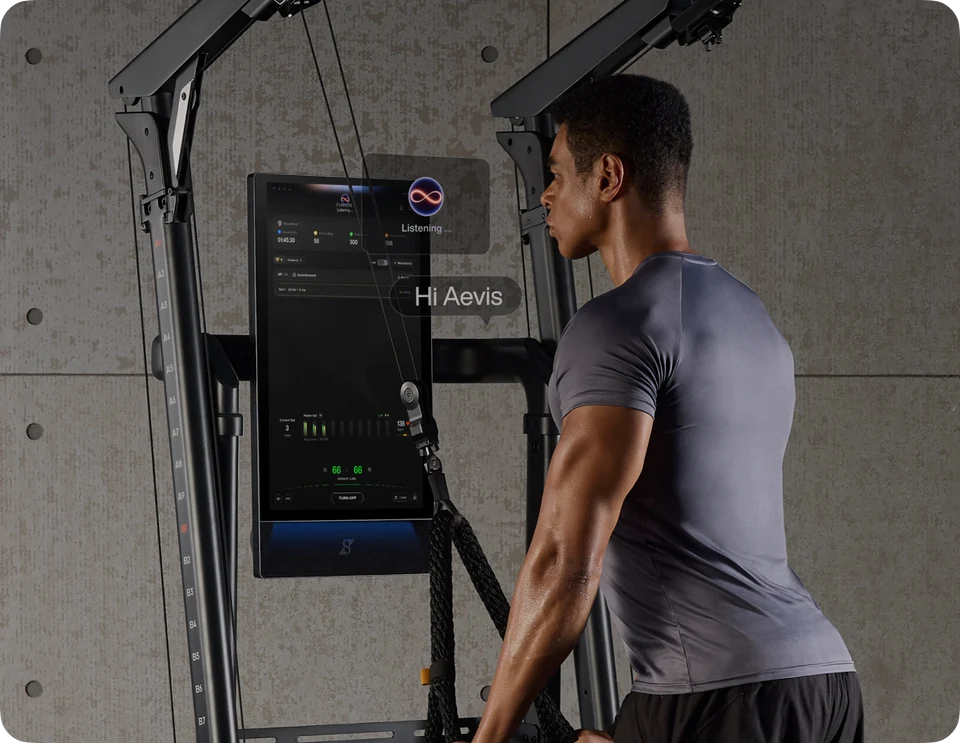 Athlete training with Gym Nano smart resistance